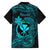 Hawaii Kid Hawaiian Shirt Fish Hook Tattoo Mix Polynesian Plumeria Turquoise Version - Wonder Print Shop