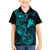 Hawaii Kid Hawaiian Shirt Fish Hook Tattoo Mix Polynesian Plumeria Turquoise Version - Wonder Print Shop