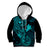Hawaii Kid Hoodie Fish Hook Tattoo Mix Polynesian Plumeria Turquoise Version - Wonder Print Shop