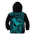 Hawaii Kid Hoodie Fish Hook Tattoo Mix Polynesian Plumeria Turquoise Version - Wonder Print Shop