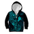 Hawaii Kid Hoodie Fish Hook Tattoo Mix Polynesian Plumeria Turquoise Version - Wonder Print Shop