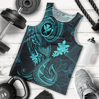 hawaii-men-tank-top-fish-hook-tattoo-mix-polynesian-plumeria-turquoise-version