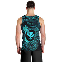 hawaii-men-tank-top-fish-hook-tattoo-mix-polynesian-plumeria-turquoise-version