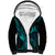 Hawaii Sherpa Hoodie Fish Hook Tattoo Mix Polynesian Plumeria Turquoise Version - Wonder Print Shop