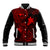 Hawaii Baseball Jacket Fish Hook Tattoo Mix Polynesian Plumeria Red Version - Wonder Print Shop