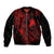 Hawaii Bomber Jacket Fish Hook Tattoo Mix Polynesian Plumeria Red Version - Wonder Print Shop