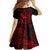 Hawaii Family Matching Puletasi Dress and Hawaiian Shirt Fish Hook Tattoo Mix Polynesian Plumeria Red Version - Wonder Print Shop
