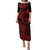Hawaii Family Matching Puletasi Dress and Hawaiian Shirt Fish Hook Tattoo Mix Polynesian Plumeria Red Version - Wonder Print Shop