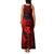 Hawaii Family Matching Tank Maxi Dress and Hawaiian Shirt Fish Hook Tattoo Mix Polynesian Plumeria Red Version - Wonder Print Shop