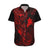 Hawaii Hawaiian Shirt Fish Hook Tattoo Mix Polynesian Plumeria Red Version - Wonder Print Shop