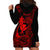 Hawaii Hoodie Dress Fish Hook Tattoo Mix Polynesian Plumeria Red Version - Wonder Print Shop