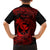 Hawaii Kid Hawaiian Shirt Fish Hook Tattoo Mix Polynesian Plumeria Red Version - Wonder Print Shop