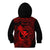 Hawaii Kid Hoodie Fish Hook Tattoo Mix Polynesian Plumeria Red Version - Wonder Print Shop