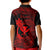 Hawaii Kid Polo Shirt Fish Hook Tattoo Mix Polynesian Plumeria Red Version - Wonder Print Shop