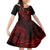 Hawaii Kid Short Sleeve Dress Fish Hook Tattoo Mix Polynesian Plumeria Red Version - Wonder Print Shop