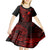 Hawaii Kid Short Sleeve Dress Fish Hook Tattoo Mix Polynesian Plumeria Red Version - Wonder Print Shop