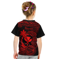 Hawaii Kid T Shirt Fish Hook Tattoo Mix Polynesian Plumeria Red Version - Wonder Print Shop