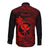 Hawaii Long Sleeve Button Shirt Fish Hook Tattoo Mix Polynesian Plumeria Red Version - Wonder Print Shop