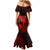 Hawaii Mermaid Dress Fish Hook Tattoo Mix Polynesian Plumeria Red Version - Wonder Print Shop
