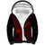 Hawaii Sherpa Hoodie Fish Hook Tattoo Mix Polynesian Plumeria Red Version - Wonder Print Shop