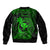 Hawaii Bomber Jacket Fish Hook Tattoo Mix Polynesian Plumeria Green Version - Wonder Print Shop