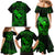 Hawaii Family Matching Mermaid Dress and Hawaiian Shirt Fish Hook Tattoo Mix Polynesian Plumeria Green Version - Wonder Print Shop
