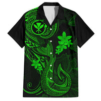 Hawaii Family Matching Mermaid Dress and Hawaiian Shirt Fish Hook Tattoo Mix Polynesian Plumeria Green Version - Wonder Print Shop