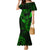 Hawaii Family Matching Mermaid Dress and Hawaiian Shirt Fish Hook Tattoo Mix Polynesian Plumeria Green Version - Wonder Print Shop