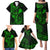 Hawaii Family Matching Puletasi Dress and Hawaiian Shirt Fish Hook Tattoo Mix Polynesian Plumeria Green Version - Wonder Print Shop