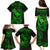 Hawaii Family Matching Puletasi Dress and Hawaiian Shirt Fish Hook Tattoo Mix Polynesian Plumeria Green Version - Wonder Print Shop