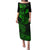 Hawaii Family Matching Puletasi Dress and Hawaiian Shirt Fish Hook Tattoo Mix Polynesian Plumeria Green Version - Wonder Print Shop