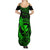 Hawaii Family Matching Summer Maxi Dress and Hawaiian Shirt Fish Hook Tattoo Mix Polynesian Plumeria Green Version - Wonder Print Shop