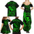 Hawaii Family Matching Summer Maxi Dress and Hawaiian Shirt Fish Hook Tattoo Mix Polynesian Plumeria Green Version - Wonder Print Shop