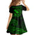 Hawaii Family Matching Tank Maxi Dress and Hawaiian Shirt Fish Hook Tattoo Mix Polynesian Plumeria Green Version - Wonder Print Shop