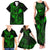 Hawaii Family Matching Tank Maxi Dress and Hawaiian Shirt Fish Hook Tattoo Mix Polynesian Plumeria Green Version - Wonder Print Shop