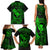 Hawaii Family Matching Tank Maxi Dress and Hawaiian Shirt Fish Hook Tattoo Mix Polynesian Plumeria Green Version - Wonder Print Shop