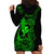Hawaii Hoodie Dress Fish Hook Tattoo Mix Polynesian Plumeria Green Version - Wonder Print Shop