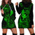 Hawaii Hoodie Dress Fish Hook Tattoo Mix Polynesian Plumeria Green Version - Wonder Print Shop