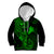 Hawaii Kid Hoodie Fish Hook Tattoo Mix Polynesian Plumeria Green Version - Wonder Print Shop