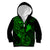 Hawaii Kid Hoodie Fish Hook Tattoo Mix Polynesian Plumeria Green Version - Wonder Print Shop
