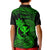 Hawaii Kid Polo Shirt Fish Hook Tattoo Mix Polynesian Plumeria Green Version - Wonder Print Shop