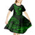Hawaii Kid Short Sleeve Dress Fish Hook Tattoo Mix Polynesian Plumeria Green Version - Wonder Print Shop