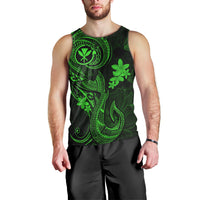 hawaii-men-tank-top-fish-hook-tattoo-mix-polynesian-plumeria-green-version