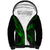 Hawaii Sherpa Hoodie Fish Hook Tattoo Mix Polynesian Plumeria Green Version - Wonder Print Shop