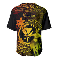 Hawaii Baseball Jersey Hula Girl Mix Polynesian Plumeria Reggae Version - Wonder Print Shop