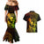 Hawaii Couples Matching Mermaid Dress and Hawaiian Shirt Hula Girl Mix Polynesian Plumeria Reggae Version - Wonder Print Shop