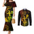 hawaii-couples-matching-mermaid-dress-and-long-sleeve-button-shirts-hula-girl-mix-polynesian-plumeria-reggae-version