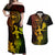Hawaii Couples Matching Off Shoulder Maxi Dress and Hawaiian Shirt Hula Girl Mix Polynesian Plumeria Reggae Version - Wonder Print Shop