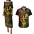 Hawaii Couples Matching Puletasi Dress and Hawaiian Shirt Hula Girl Mix Polynesian Plumeria Reggae Version - Wonder Print Shop