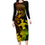 Hawaii Family Matching Long Sleeve Bodycon Dress and Hawaiian Shirt Hula Girl Mix Polynesian Plumeria Reggae Version - Wonder Print Shop